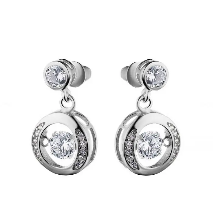 Серьги подвесные из серебра