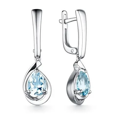 Серьги подвесные из серебра