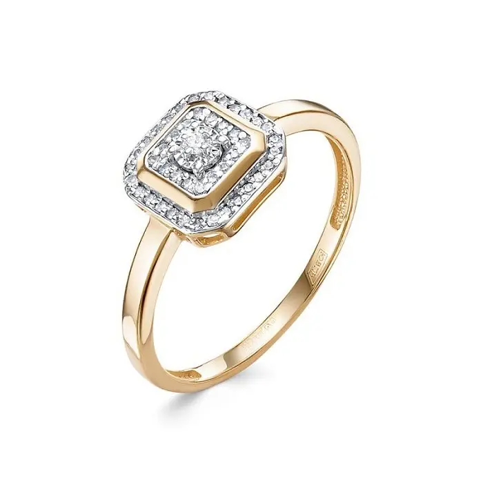 Кольцо декоративное из комбинированного золота