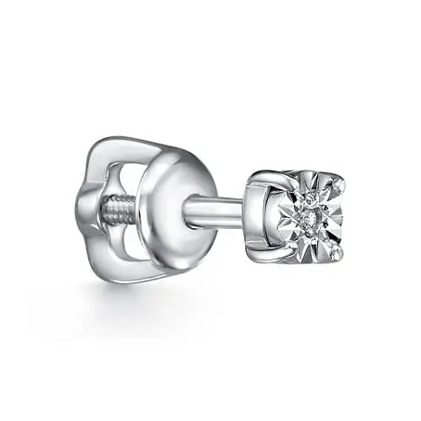 Серьги одиночные из серебра