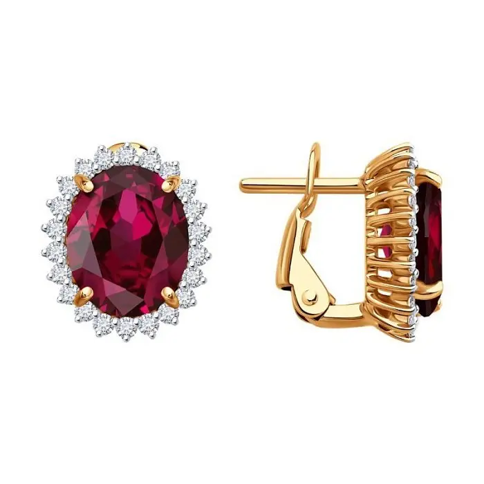 Серьги с английским замком из красного золота