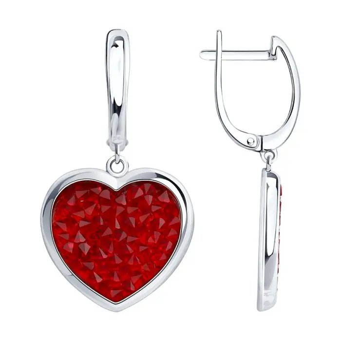 Серьги подвесные из серебра