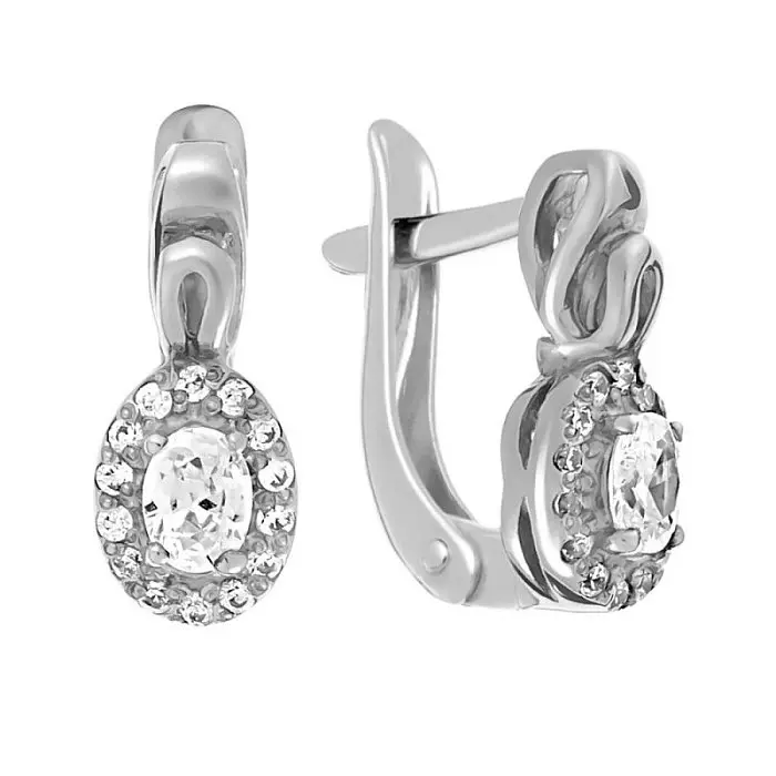 Серьги с английским замком из серебра