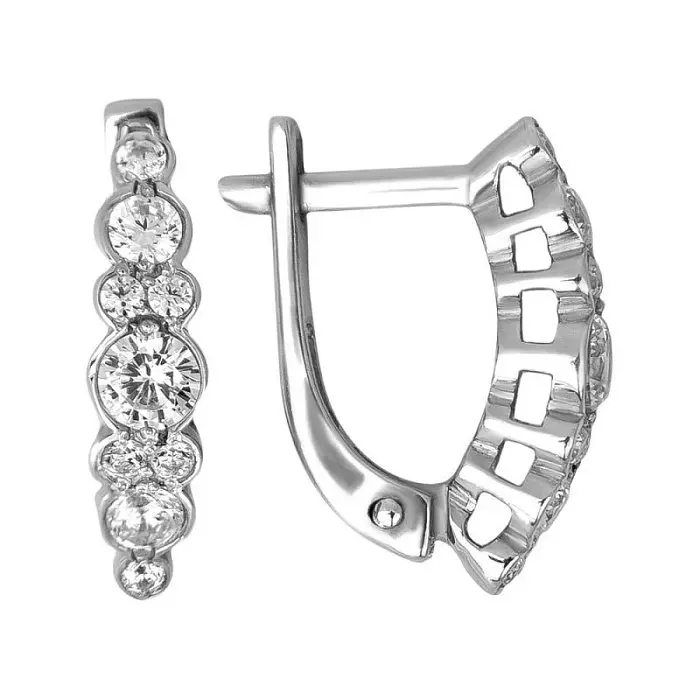 Серьги с английским замком из серебра