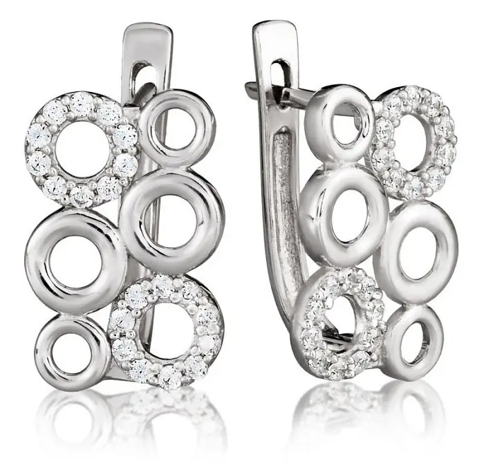 Серьги с английским замком из серебра