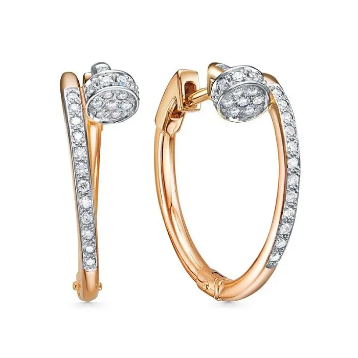 Серьги конго из красного золота