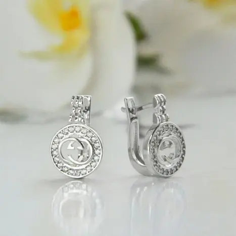 Серьги с английским замком из серебра