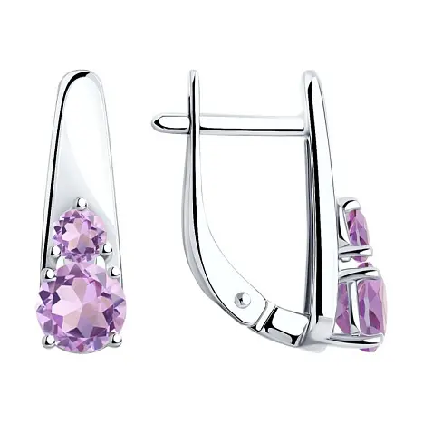 Серьги с английским замком из серебра