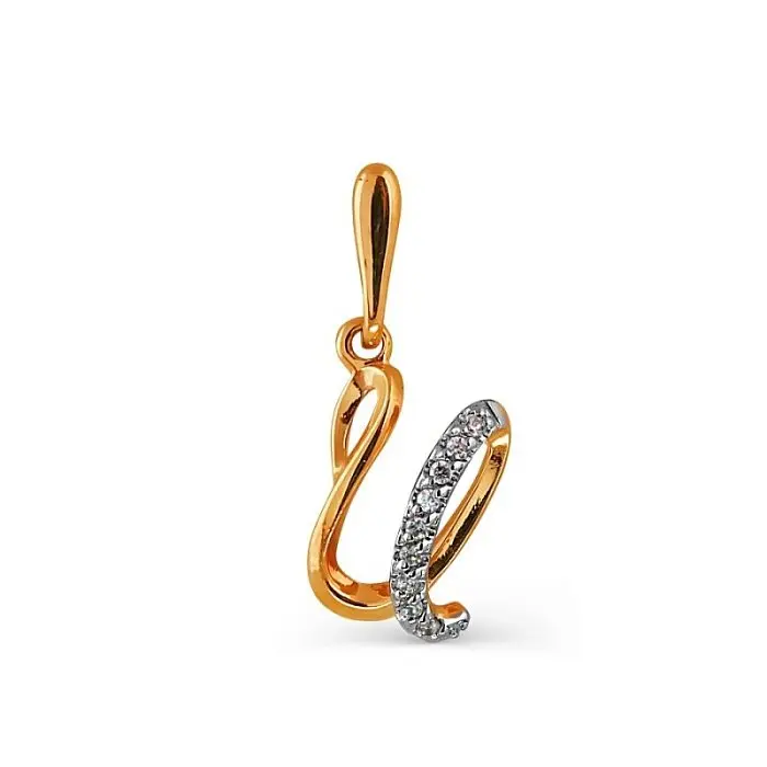 Подвеска буква из красного золота