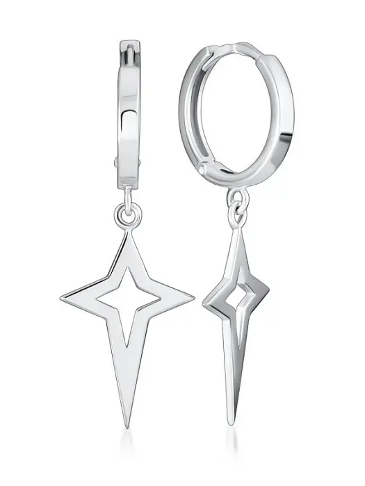 Серьги подвесные из серебра
