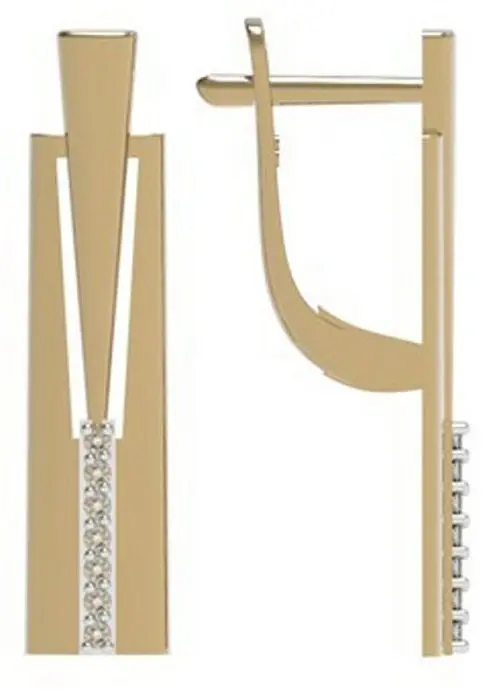 Серьги с английским замком из белого золота