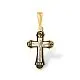 Подвеска крест из комбинированного золота