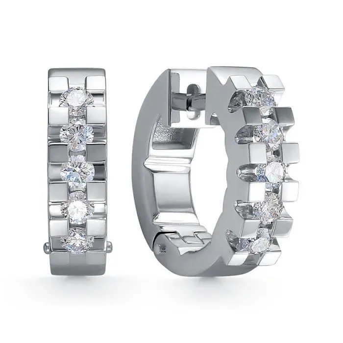 Серьги конго из белого золота