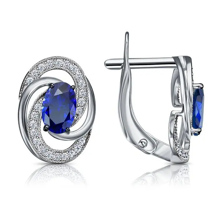 Серьги с английским замком из белого золота