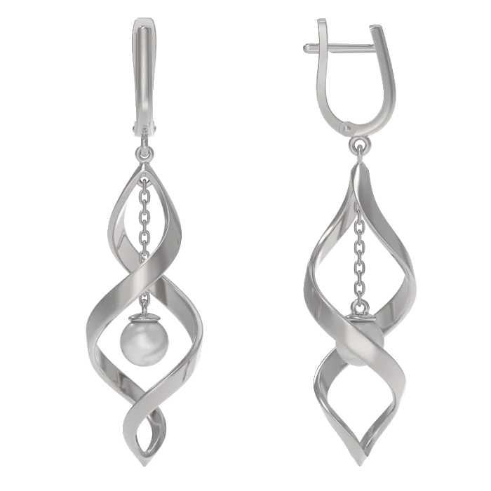 Серьги подвесные из серебра