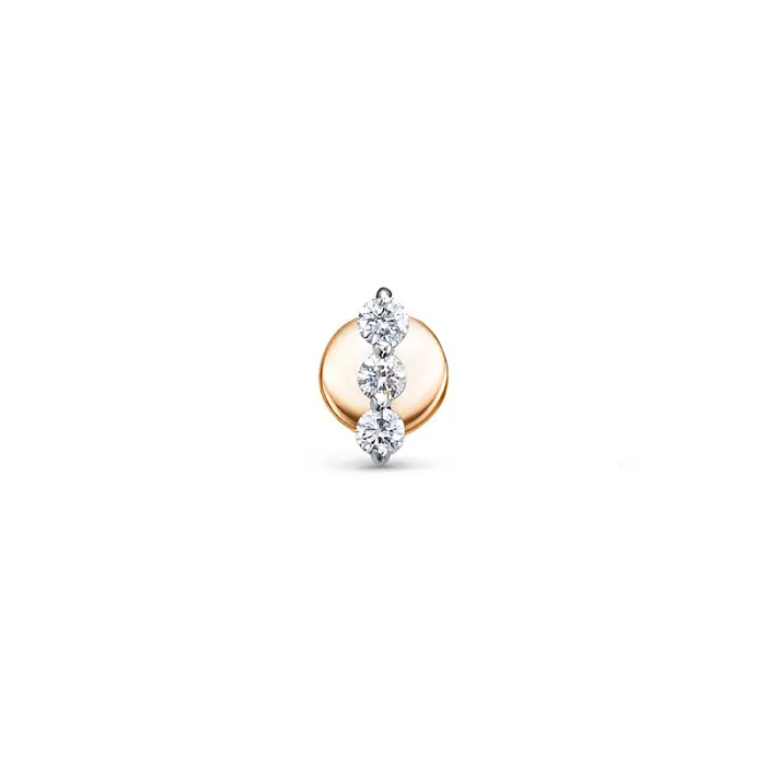 Серьги одиночные из красного золота