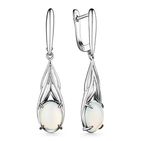 Серьги подвесные из серебра