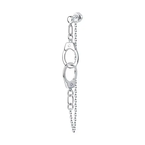 Серьги одиночные из серебра