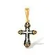 Подвеска крест из комбинированного золота