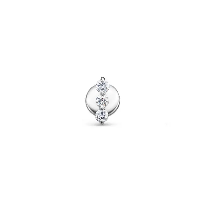 Серьги одиночные из белого золота