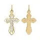 Подвеска крест из комбинированного золота