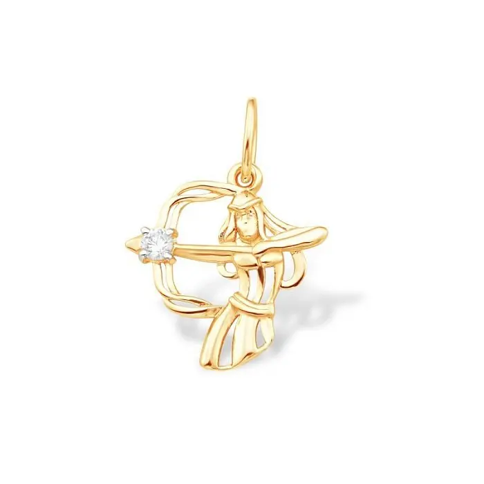 Подвеска знак зодиака из красного золота