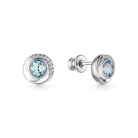 Серьги пуссеты из серебра