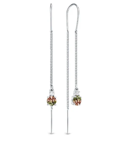 Серьги цепочки из серебра