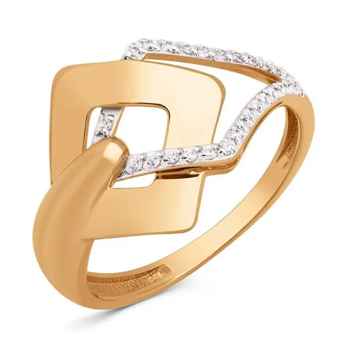 Кольцо декоративное из красного золота