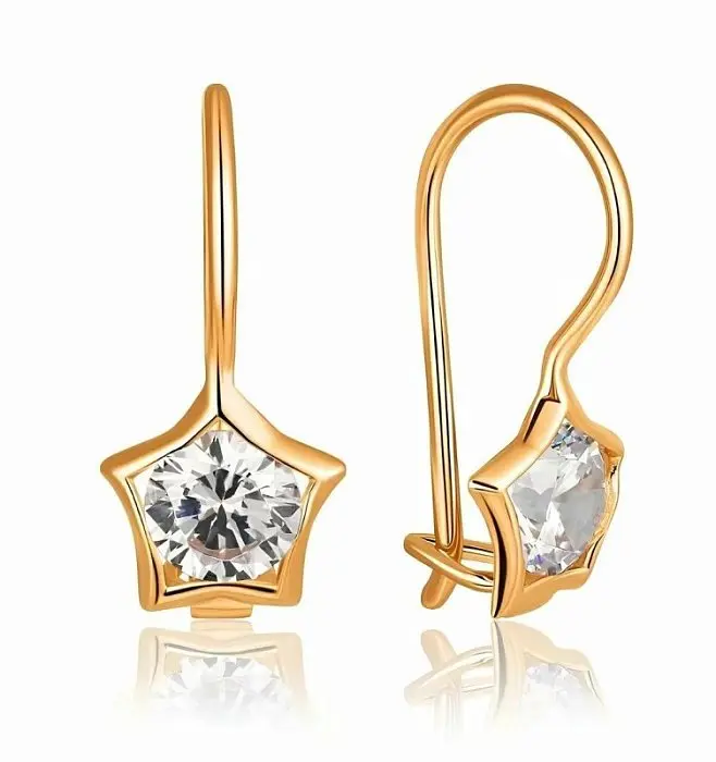 Серьги детские из красного золота
