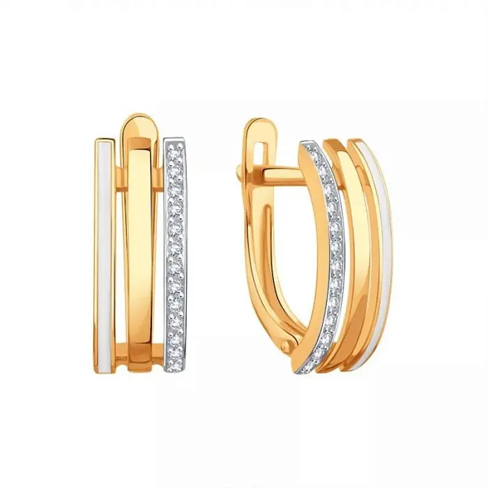 Серьги с английским замком из красного золота