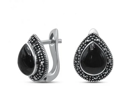 Серьги с английским замком из серебра