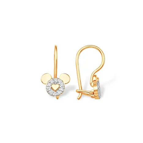Серьги детские из красного золота