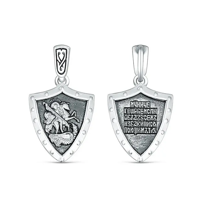 Подвеска икона из черного серебра