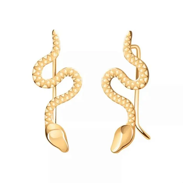 Серьги зажимы из красного золота