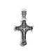 Подвеска крест из черного серебра
