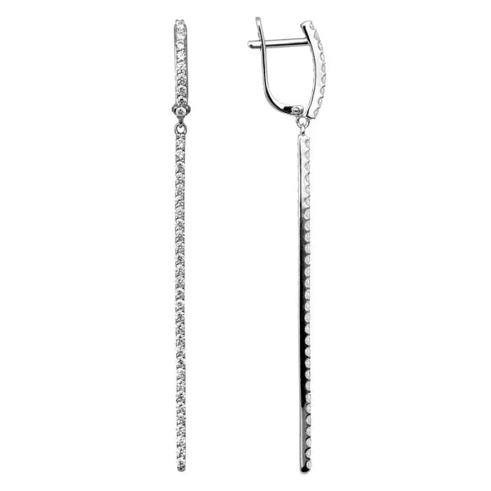 Серьги подвесные из серебра