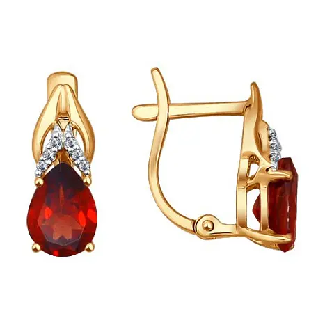 Серьги с английским замком из красного золота