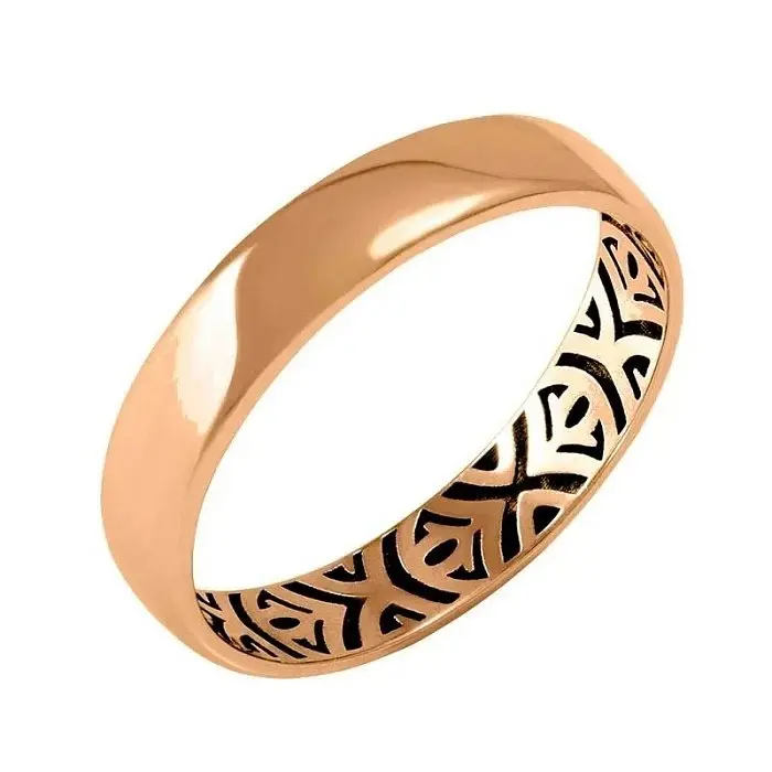 Кольцо обручальное из красного золота