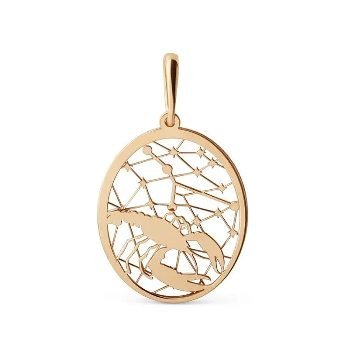 Подвеска знак зодиака из красного золота