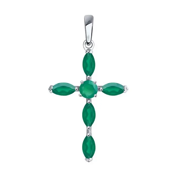 Подвеска декоративный крест из серебра