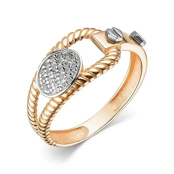 Кольцо декоративное из комбинированного золота