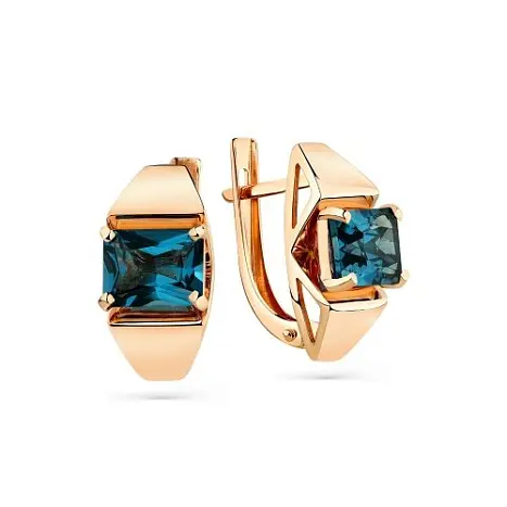 Серьги с английским замком из красного золота