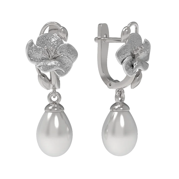Серьги подвесные из серебра