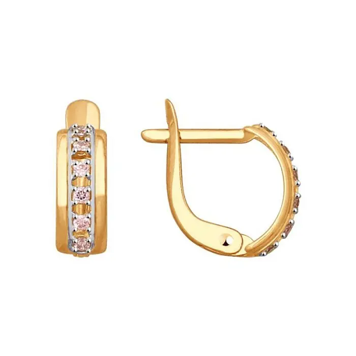 Серьги детские из красного золота вид 1