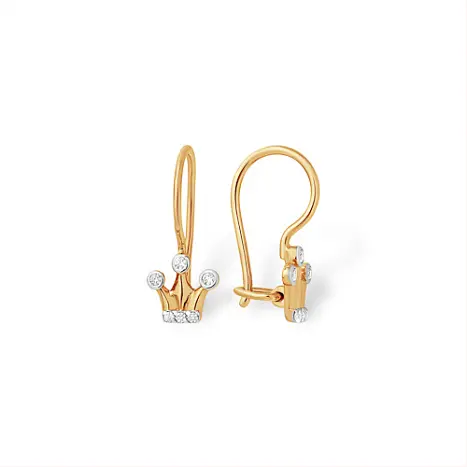 Серьги детские из красного золота