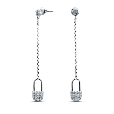 Серьги подвесные из серебра