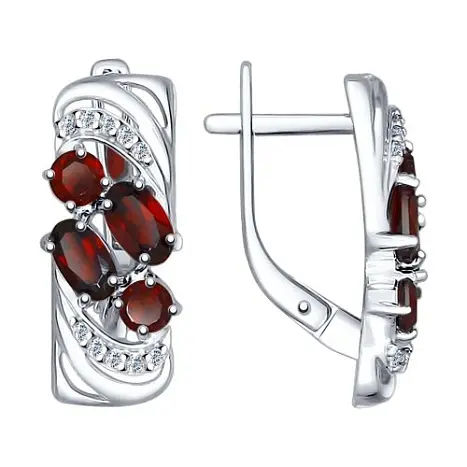 Серьги с английским замком из серебра
