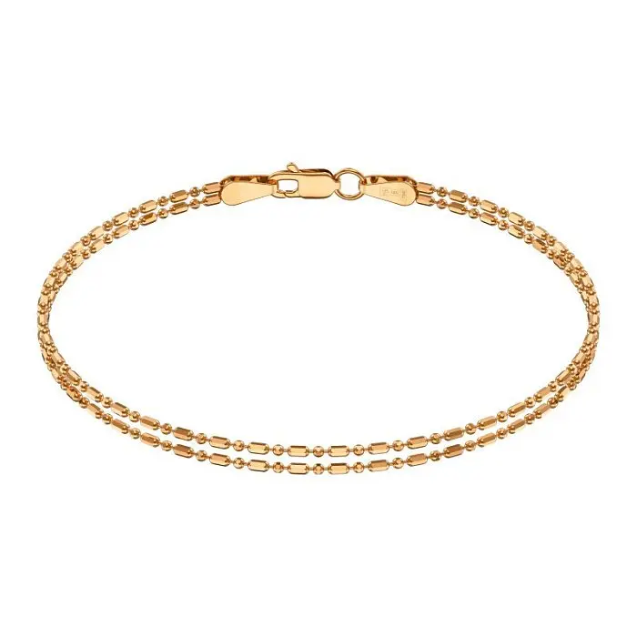 Браслет цепочный из красного золота вид 1