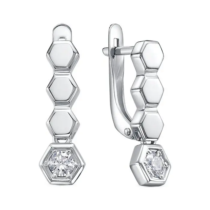 Серьги с английским замком из серебра